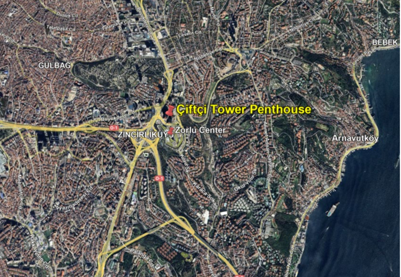 İSTANBUL BEŞİKTAŞ ÇİFTÇİ TOWERS KULE 2'DE SATILIK TRİPLEKS KONUT